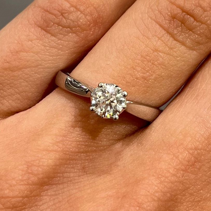 Pre-Owned 18ct White Gold 0.50ct Diamond Solitaire Ring