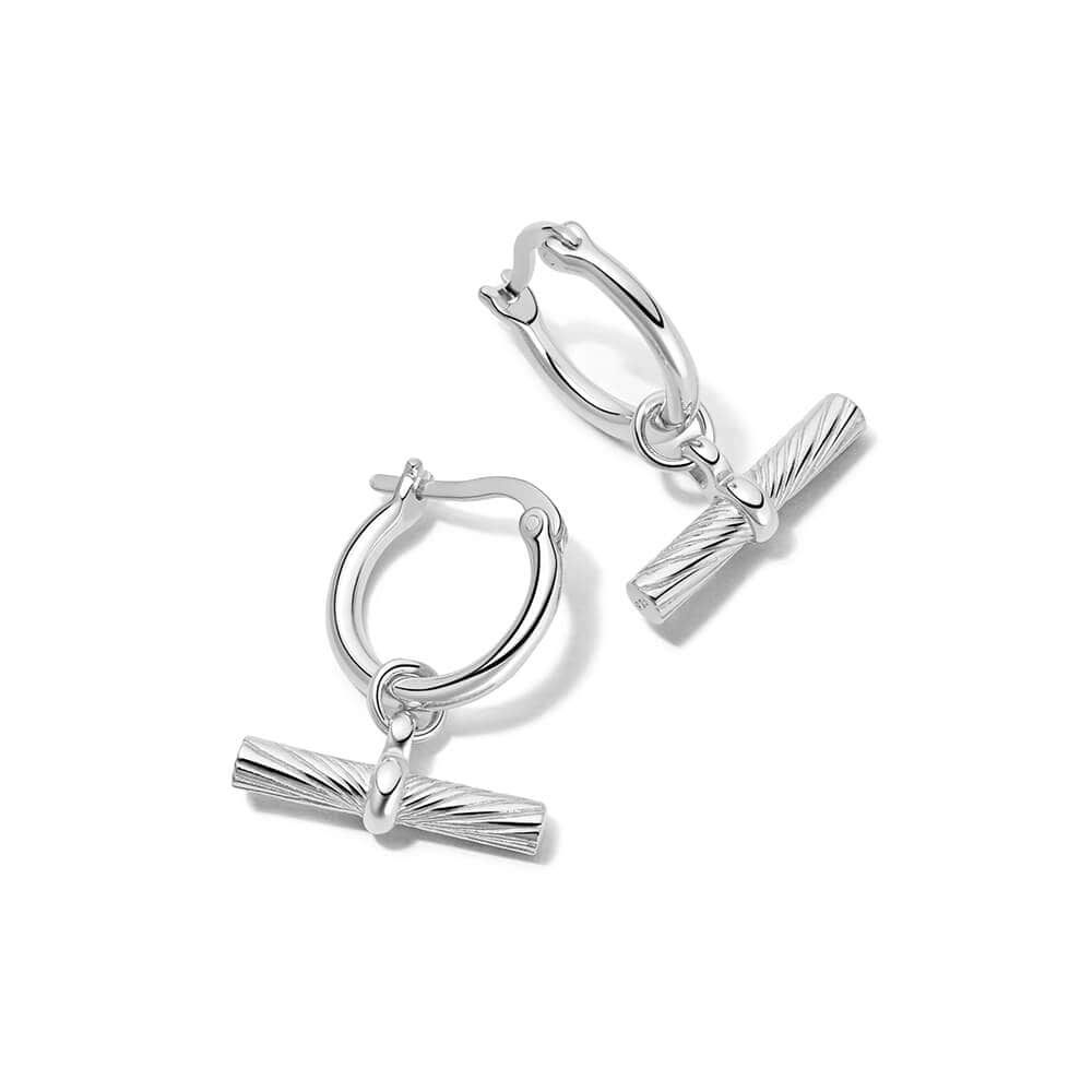 Sterling Silver Estée Lalonde T Bar Charm Earrings