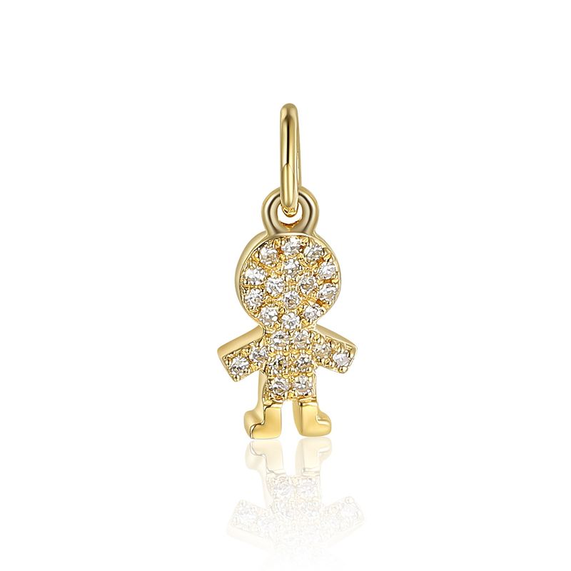 9ct Yellow Gold Diamond ‘Little Boy’ Charm 9ct Yellow Gold Diamond ‘Little Boy’ Charm