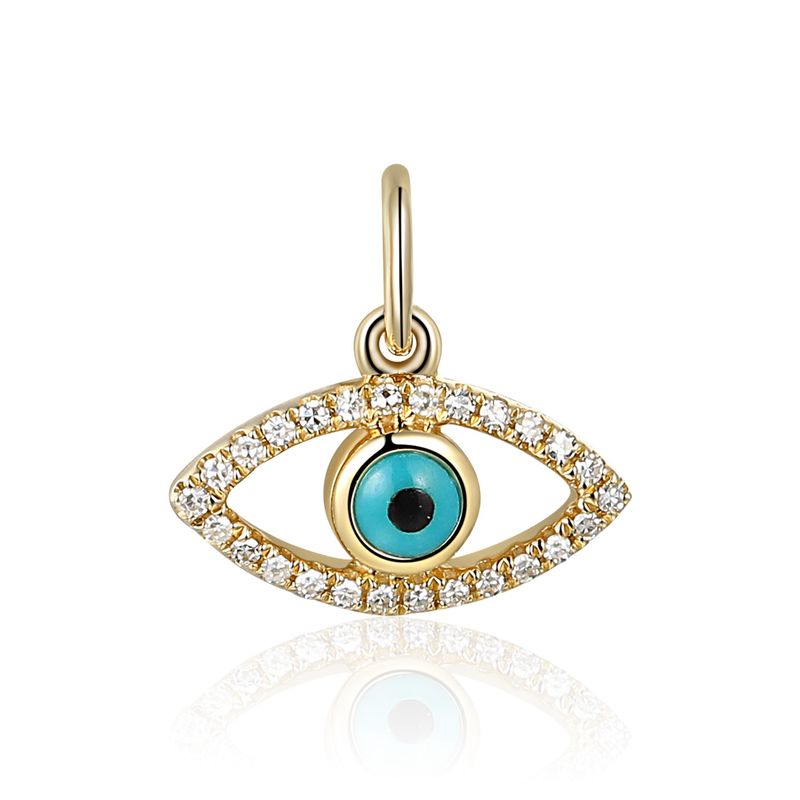 9ct Yellow Gold Diamond ‘Evil Eye’ Charm 9ct Yellow Gold Diamond ‘Evil Eye’ Charm