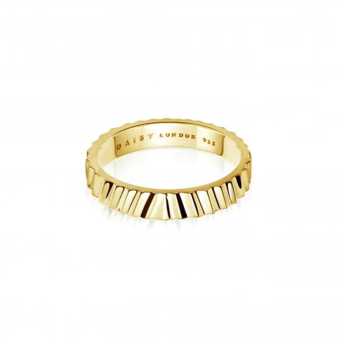 Silver Gold Plated Estée Lalonde Sunburst Stacking Ring