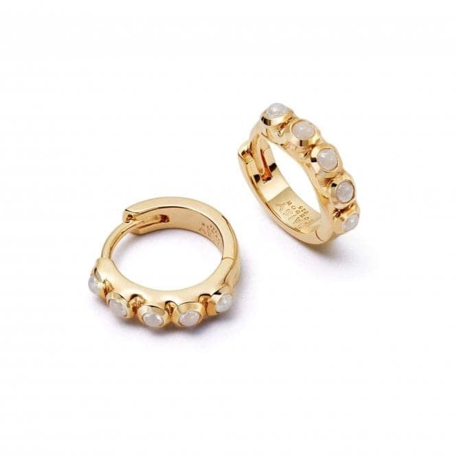 Silver Gold Plated Pearl Huggie Earrings