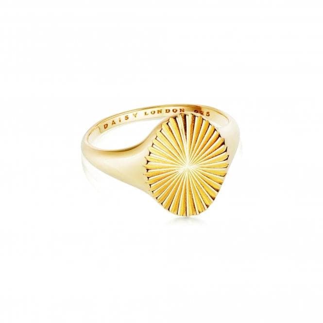 Silver Gold Plated Estée Lalonde Gold Sun Signet Ring