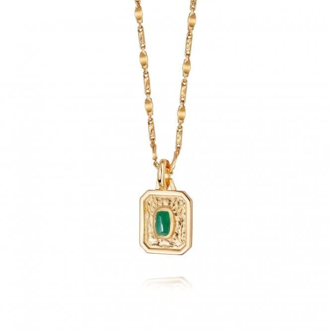 Silver Gold Plated May Emerald Birthstone Necklace