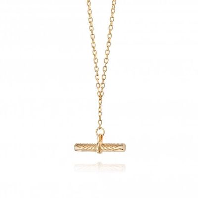 Silver Gold Plated Estée Lalonde T Bar Necklace