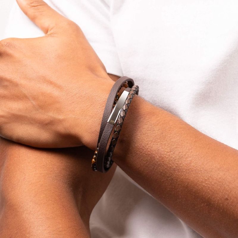 Brown Leather and Tiger's Eye Bracelet