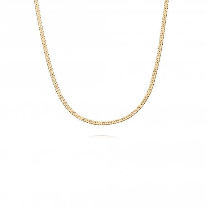Silver Gold Plated Flat Snake Chain Necklace