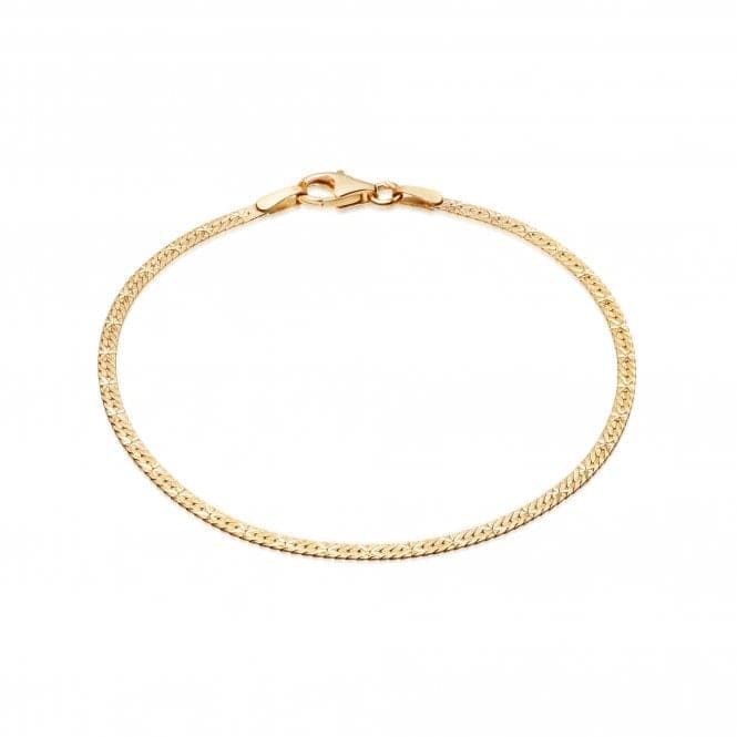 Silver Gold Plated Estée Lalonde Flat Snake Chain Bracelet