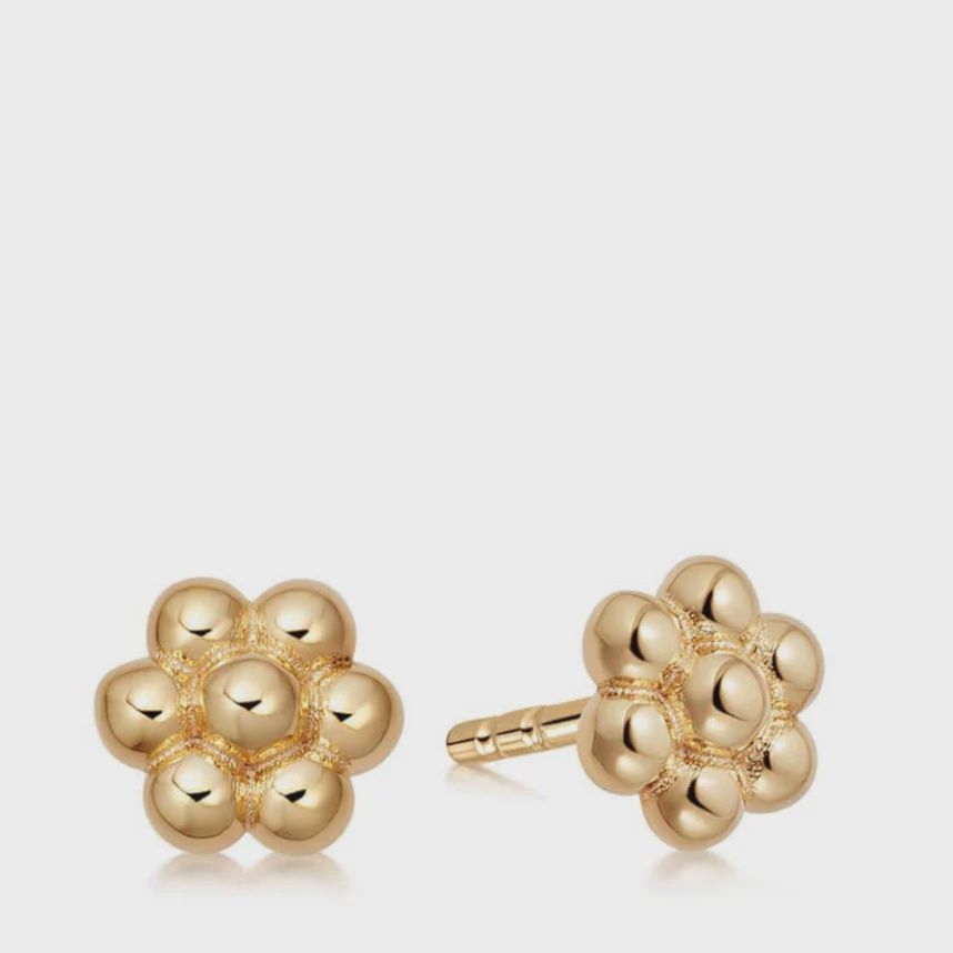Silver Gold Plated Daisy Stud Earrings