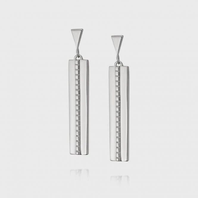 Sterling Silver Art Deco Drop Earrings