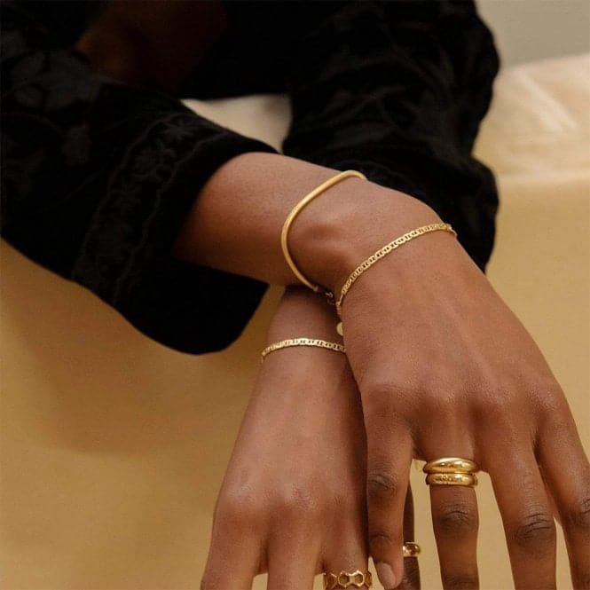 Silver Gold Plated Infinity Flat Chain Bracelet