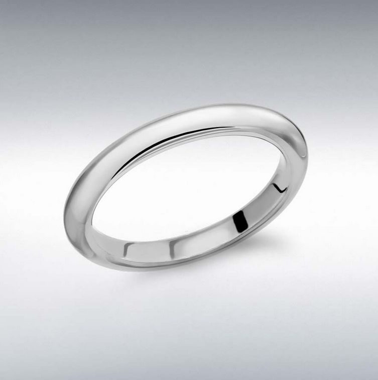 Rhodium-Plated Silver Stacking Ring