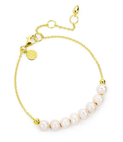 Silver Gold Plated Angelica Pearl Bracelet