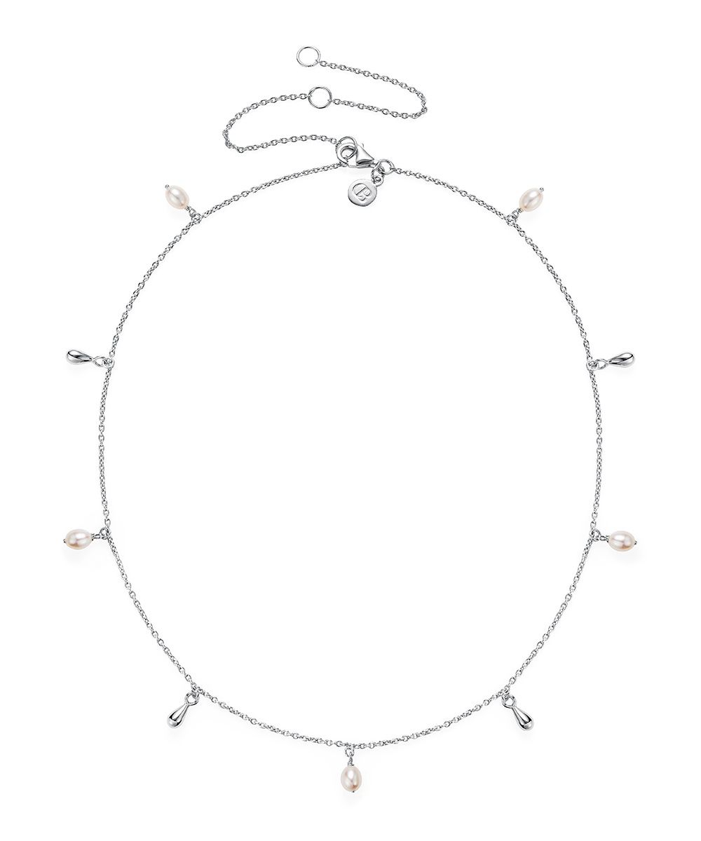 Sterling Silver Lagertha Drop Choker Necklace