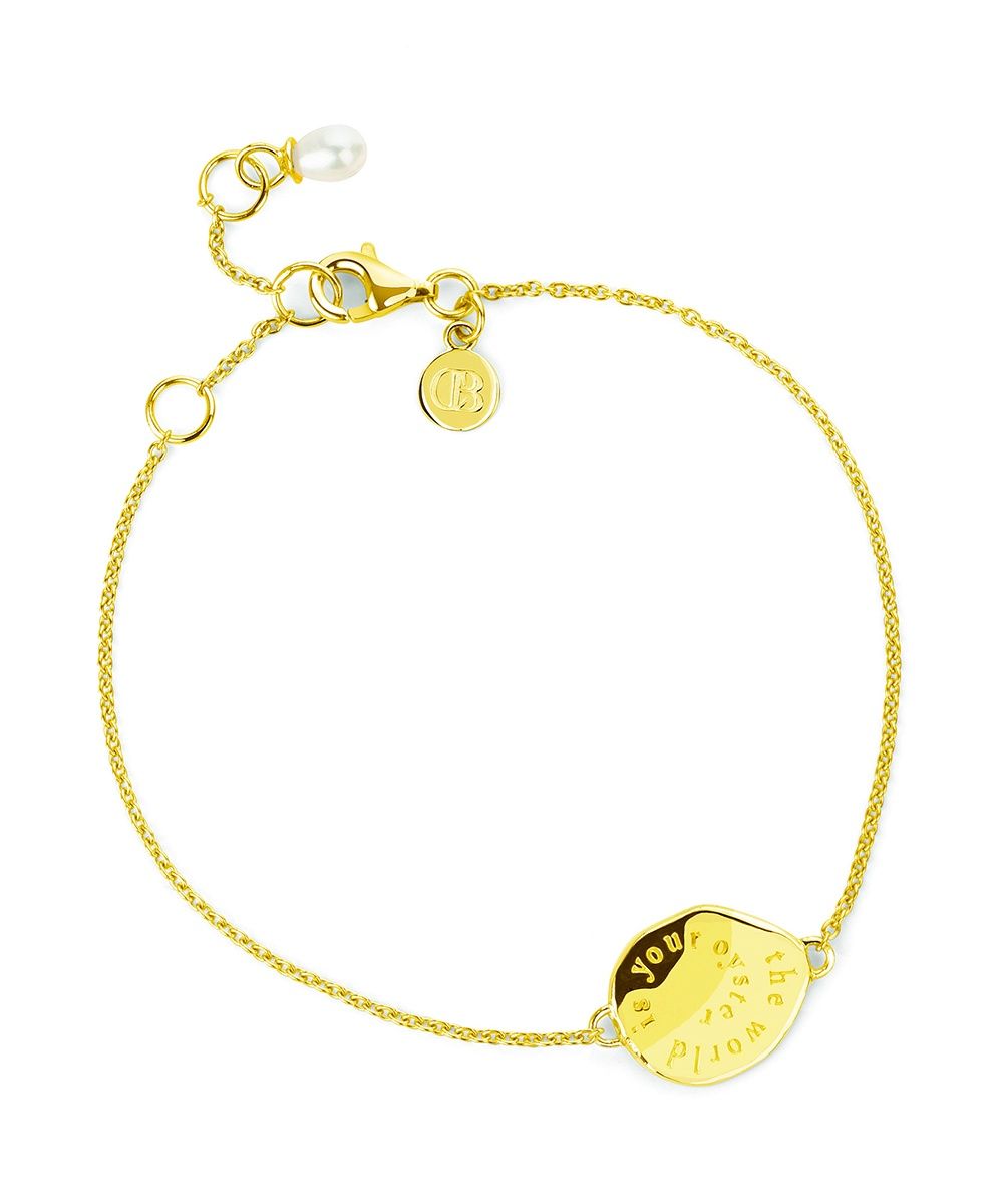 Silver Gold Plated The World Is Your Oyster Bracelet