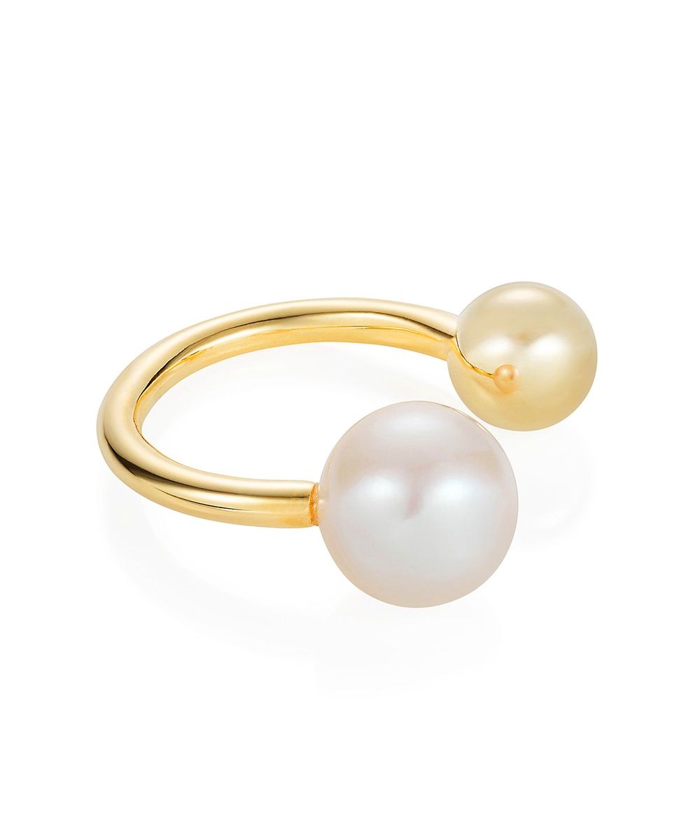 Silver Gold Plated Pearl Ear Cuff