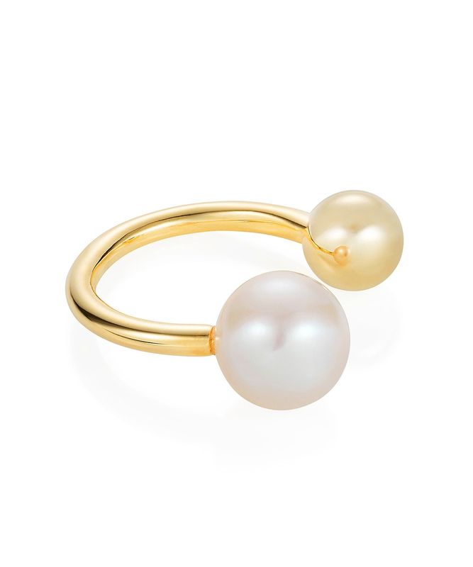 Silver Gold Plated Pearl Ear Cuff