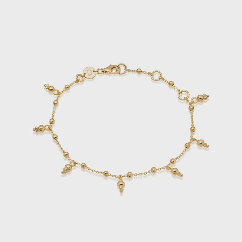Silver Stacked Charm Bracelet, Metal: Sterling Silver with Gold Plating