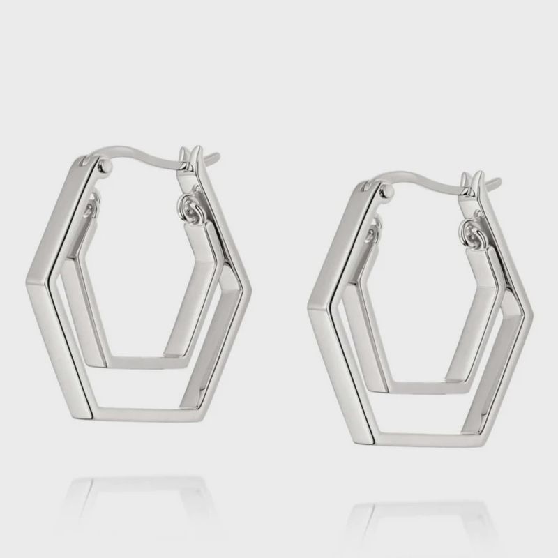 Sterling Silver Kamala Double Hoop Earrings