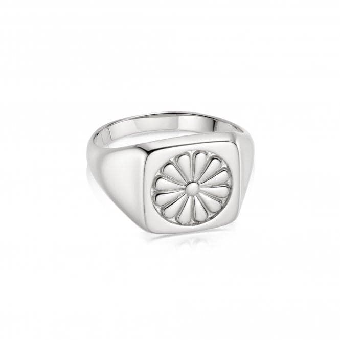 Sterling Silver Daisy Bloom Signet Ring