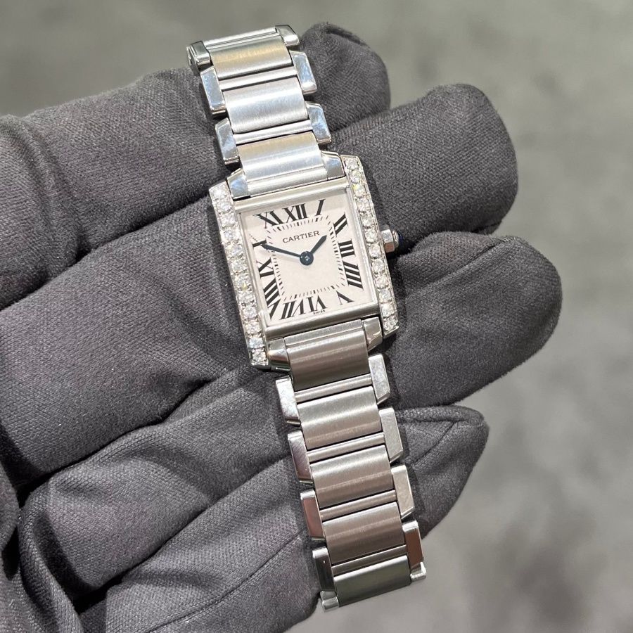 Pre-Owned Cartier Tank Custom Diamond Set Case 2384