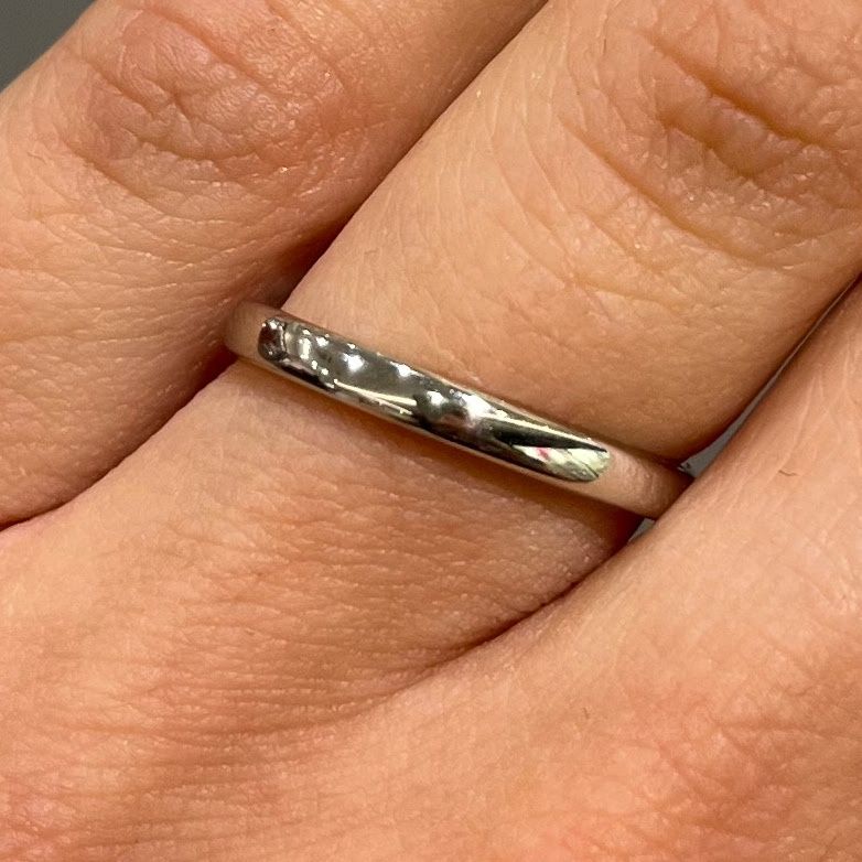 Pre-Owned Platinum Wedding Band/Plain Keeper Ring