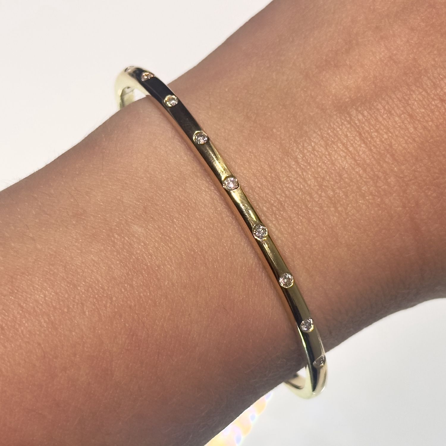 Pre-Owned 18ct Yellow Gold Diamond Bangle 0.32ct H Si