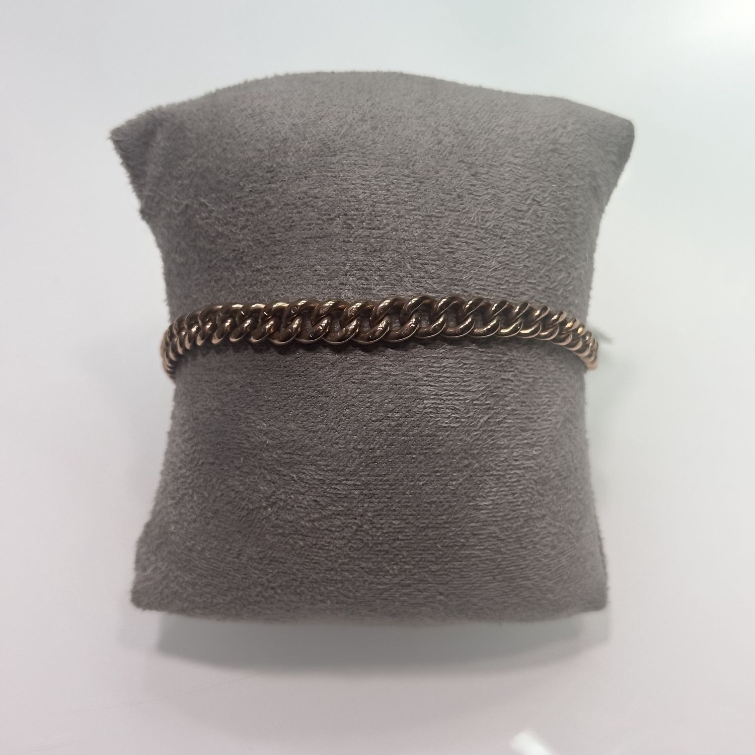 Pre-Owned 9ct Rose Gold Graduated Curb Bracelet 7&quot;  10.9g
