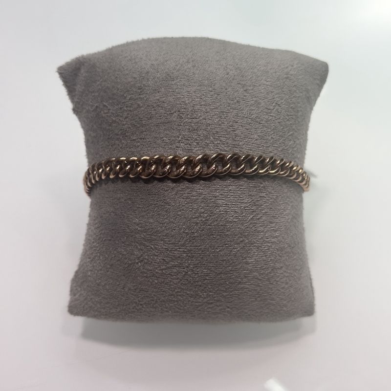 Pre-Owned 9ct Rose Gold Graduated Curb Bracelet 7&quot;  10.9g