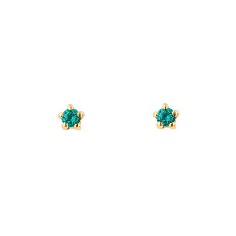 Silver Gold-Plated Green Crystal Studs Silver Gold-Plated Green Crystal Studs