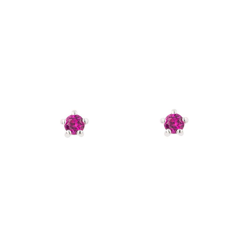 Silver Pink Crystal Stud Earrings Silver Pink Crystal Stud Earrings