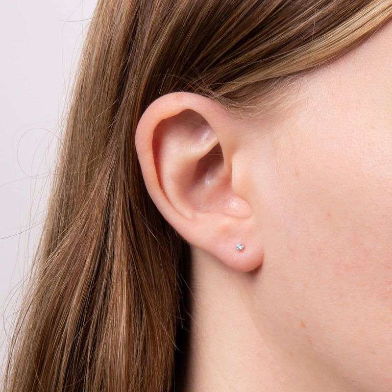 Silver Blue Crystal Stud Earrings