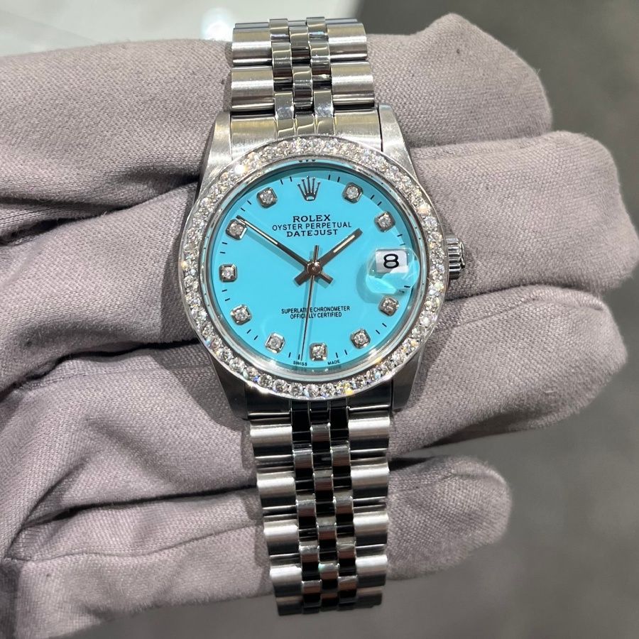 Pre-Owned Rolex Oyster Perpetual 31mm Custom Diamond Datejust 68274
