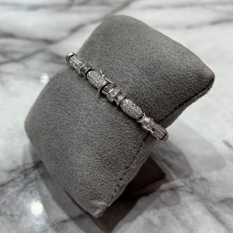 Pre-Owned 18ct White Gold 3.60ct Diamond Tennis Bracelet