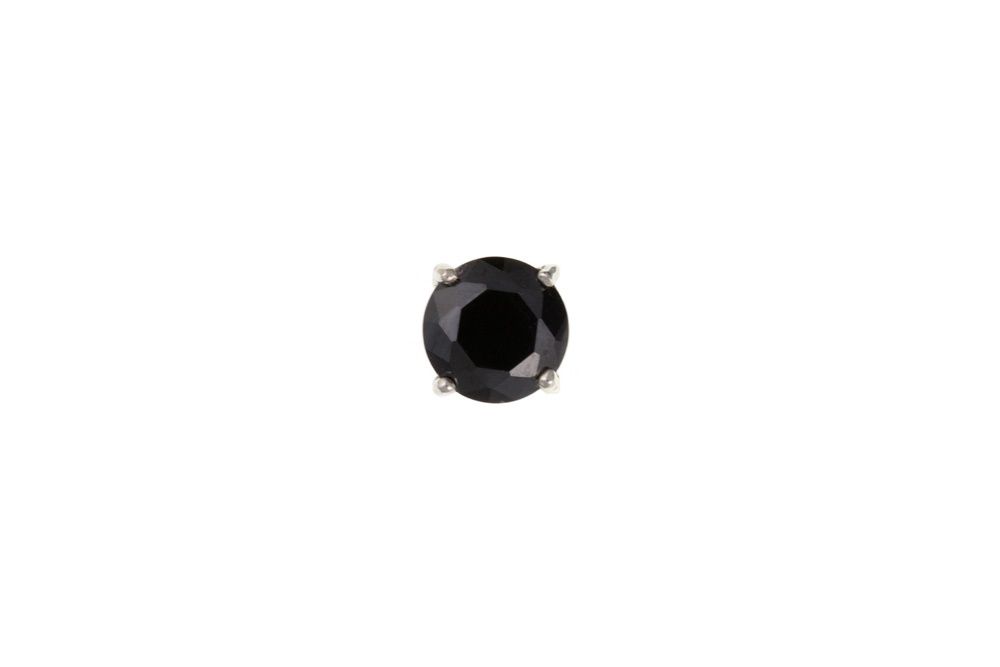 Black Cubic Zirconia Men&#39;s Stud Earring