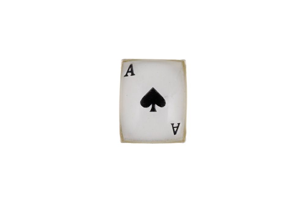 Ace of Spades Men&#39;s Silver Stud Earring