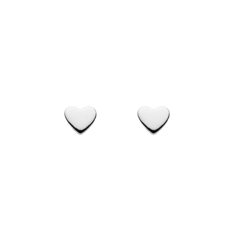 Dew Mini Heart Silver Stud Earrings Dew Mini Heart Silver Stud Earrings