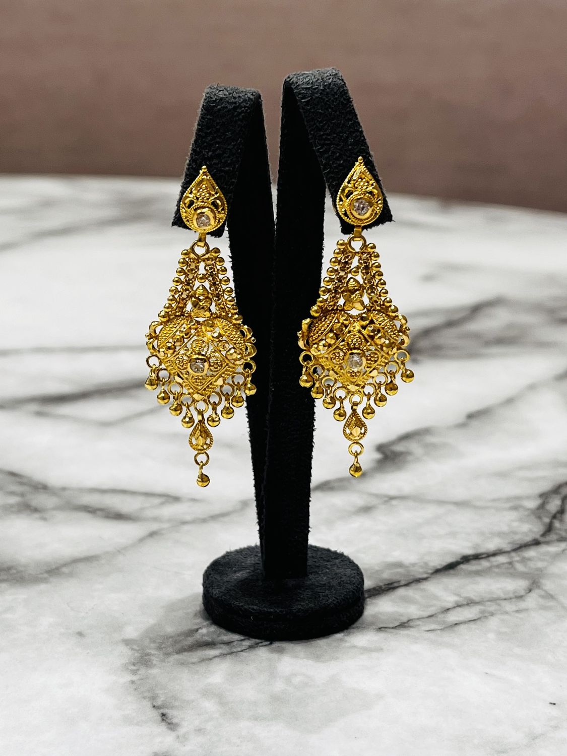 Pre-Owned 22ct Fancy CZ Drop Earrings