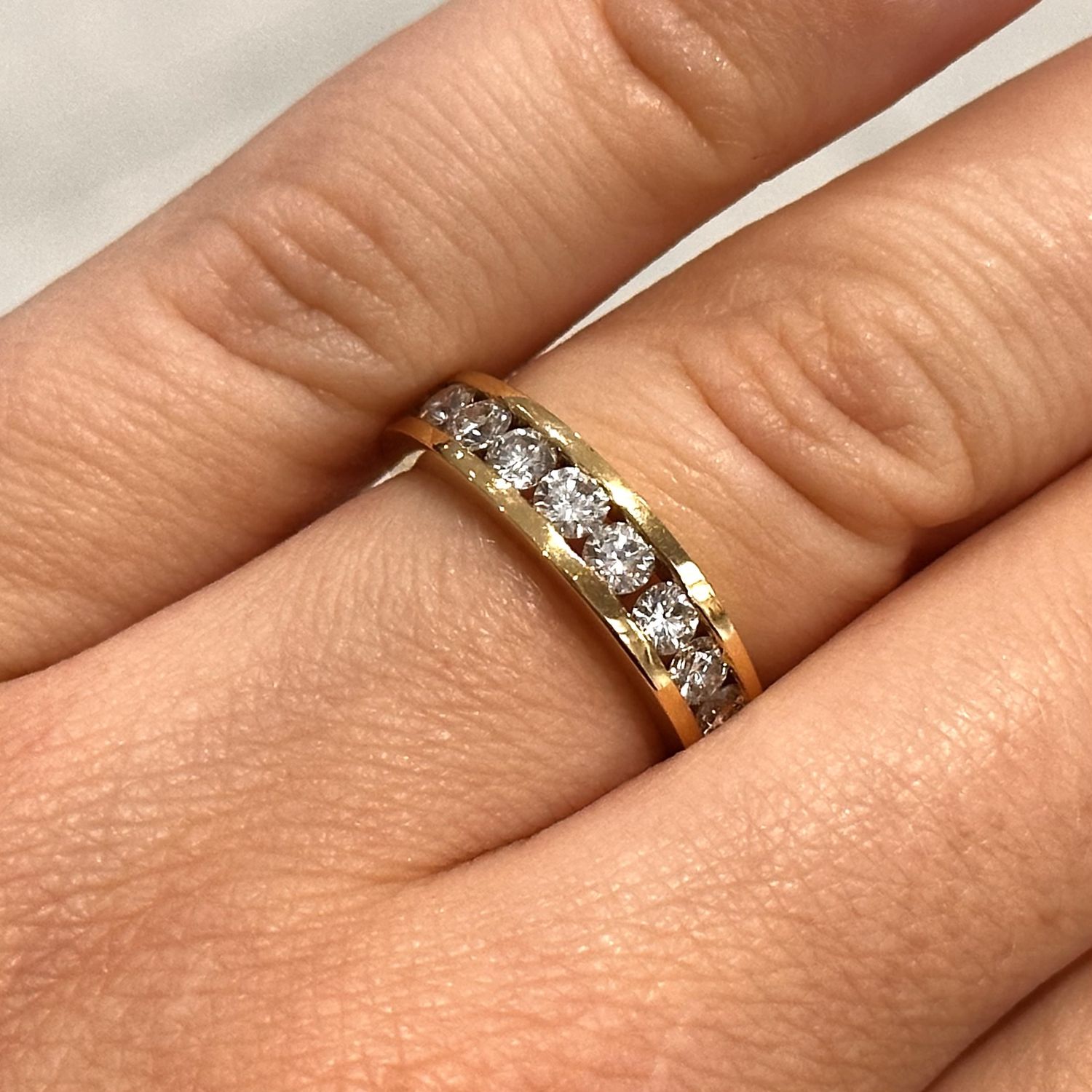 Pre-Owned 18ct Yellow Gold Half Eternity Ring  1.03ct H Si
