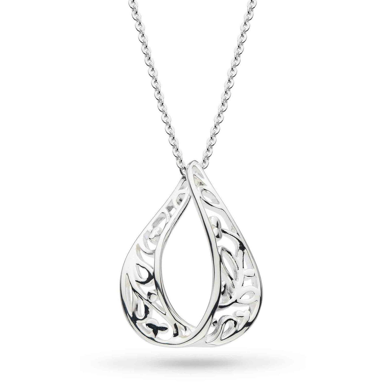 Silver Blossom Flourish Silver Loupe Necklace 18&quot;