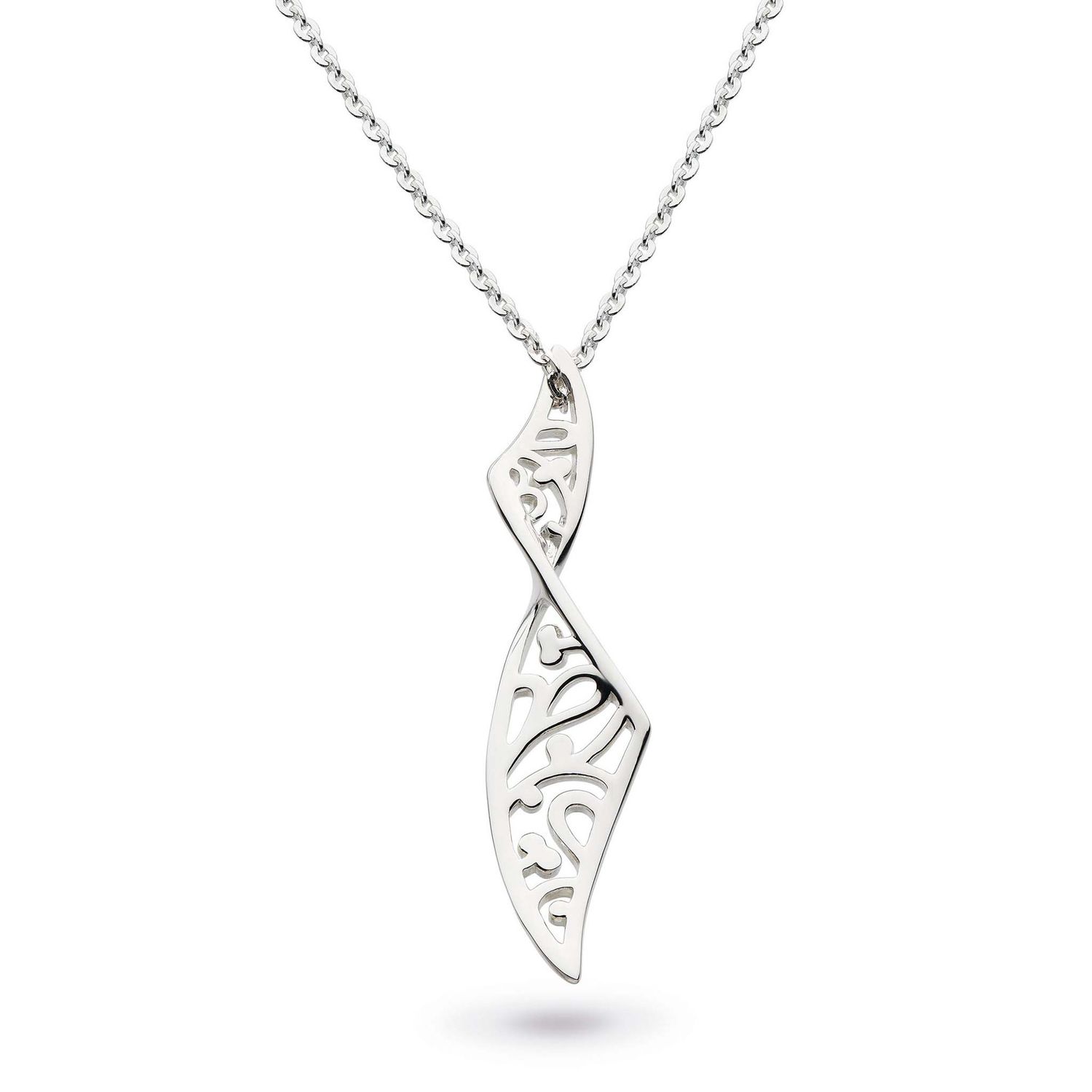 Silver Blossom Flourish Twist Necklace 18&quot;