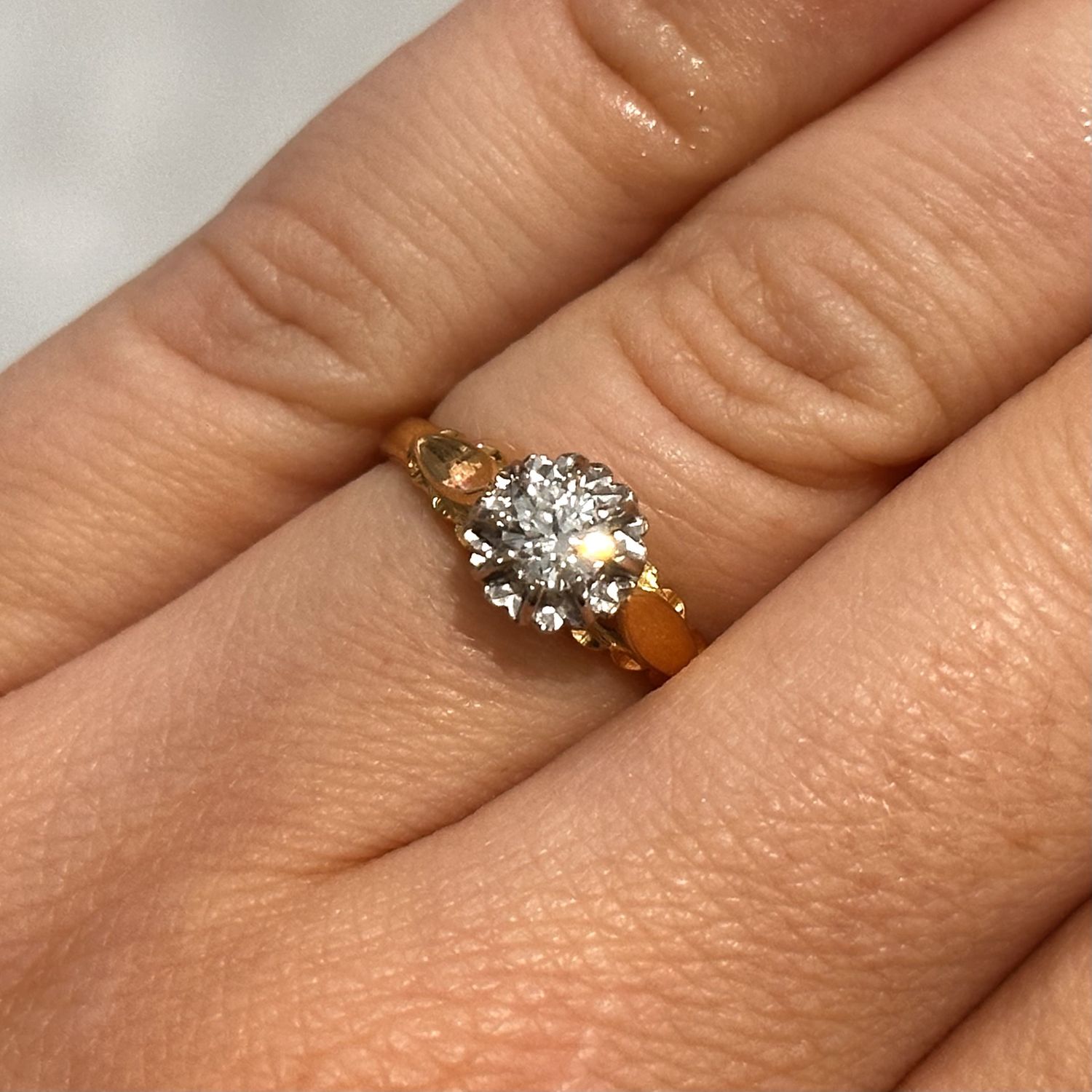Pre-Owned 18ct Yellow Gold 0.26ct H Si1 Diamond Solitaire Ring