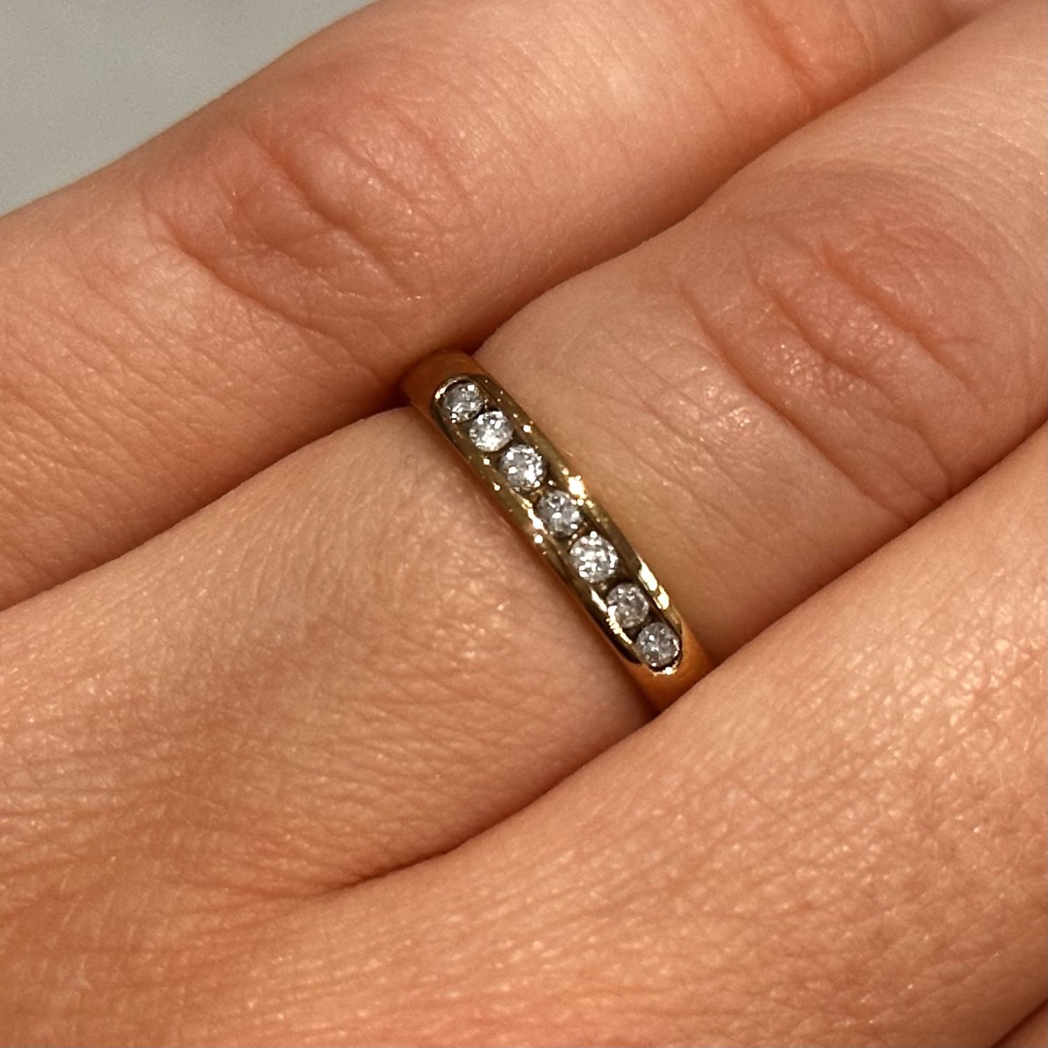 Pre-Owned 9ct Yellow Gold Diamond Half Eternity Ring 0.13ct