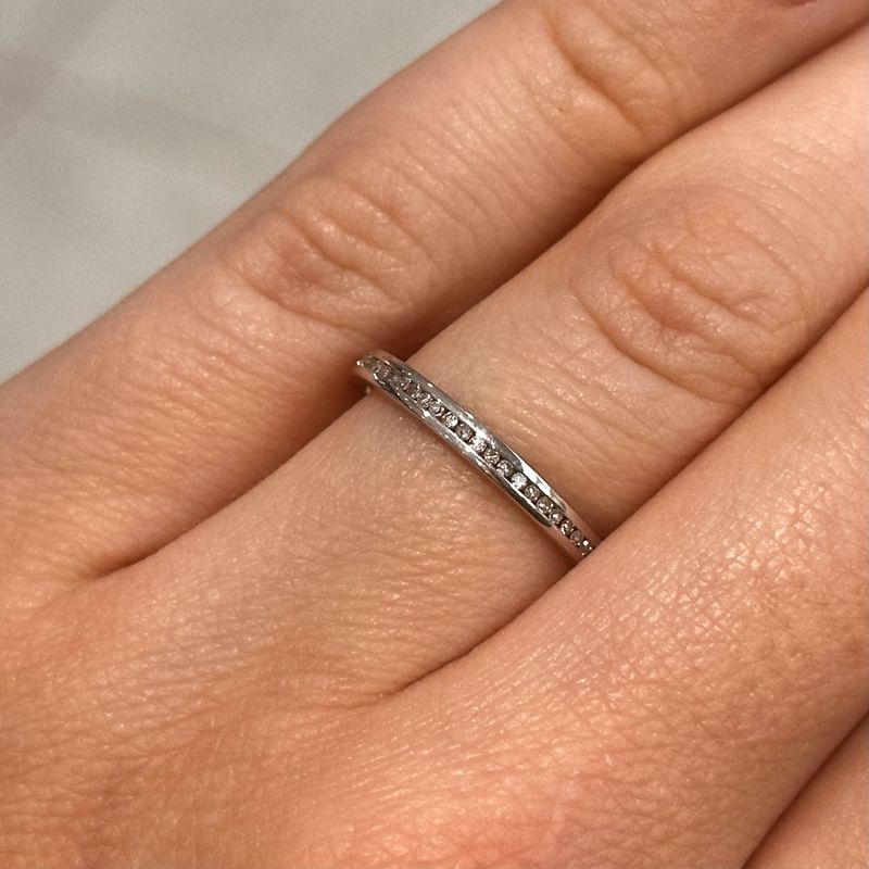 Pre-Owned 18ct White Gold Half Eternity Diamond Ring 0.10pt