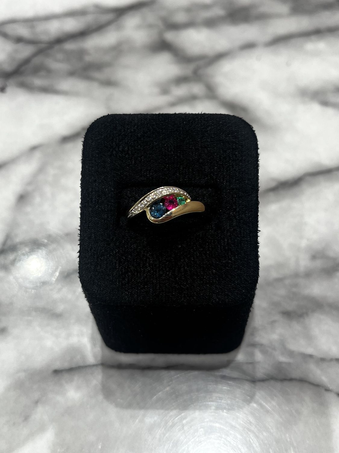 Pre-Owned 14ct Yellow Gold Sapphire, Ruby, Emerald &amp; Diamond Ring