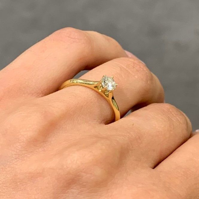 18ct Yellow Gold 0.32ct Diamond Solitaire Ring
