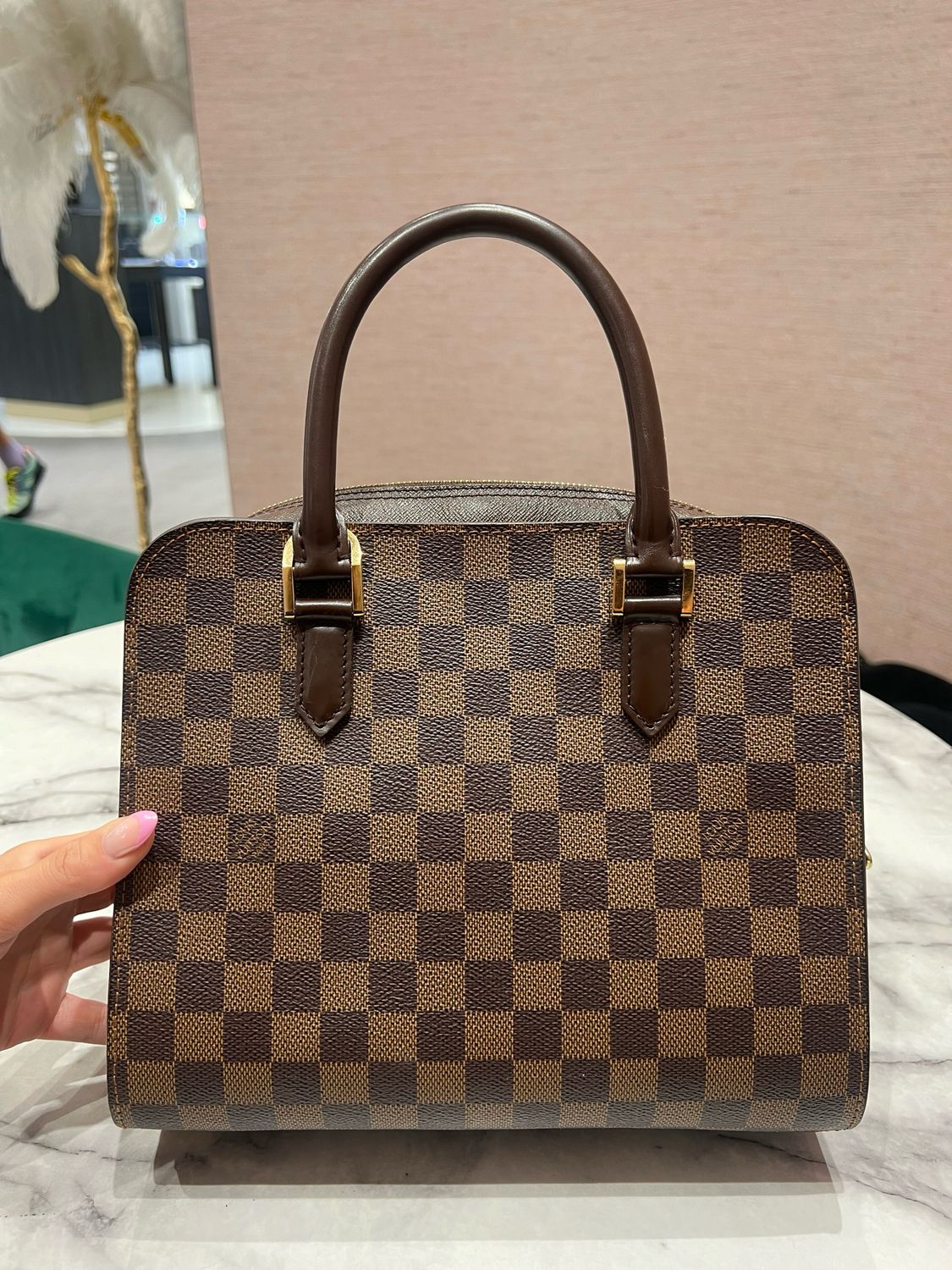 Pre-Owned Louis Vuitton Triana Damier Ebene Handbag