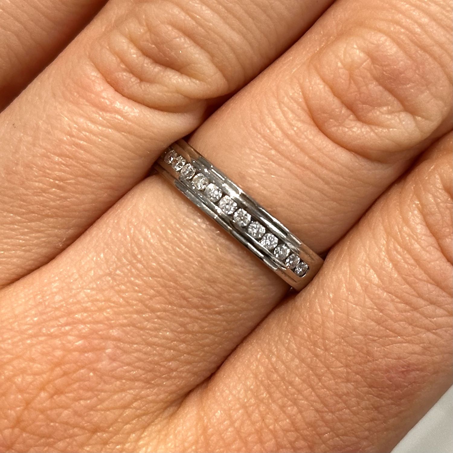 Pre-Owned Platinum Channel Set Diamond Half Eternity Ring 0.25ct