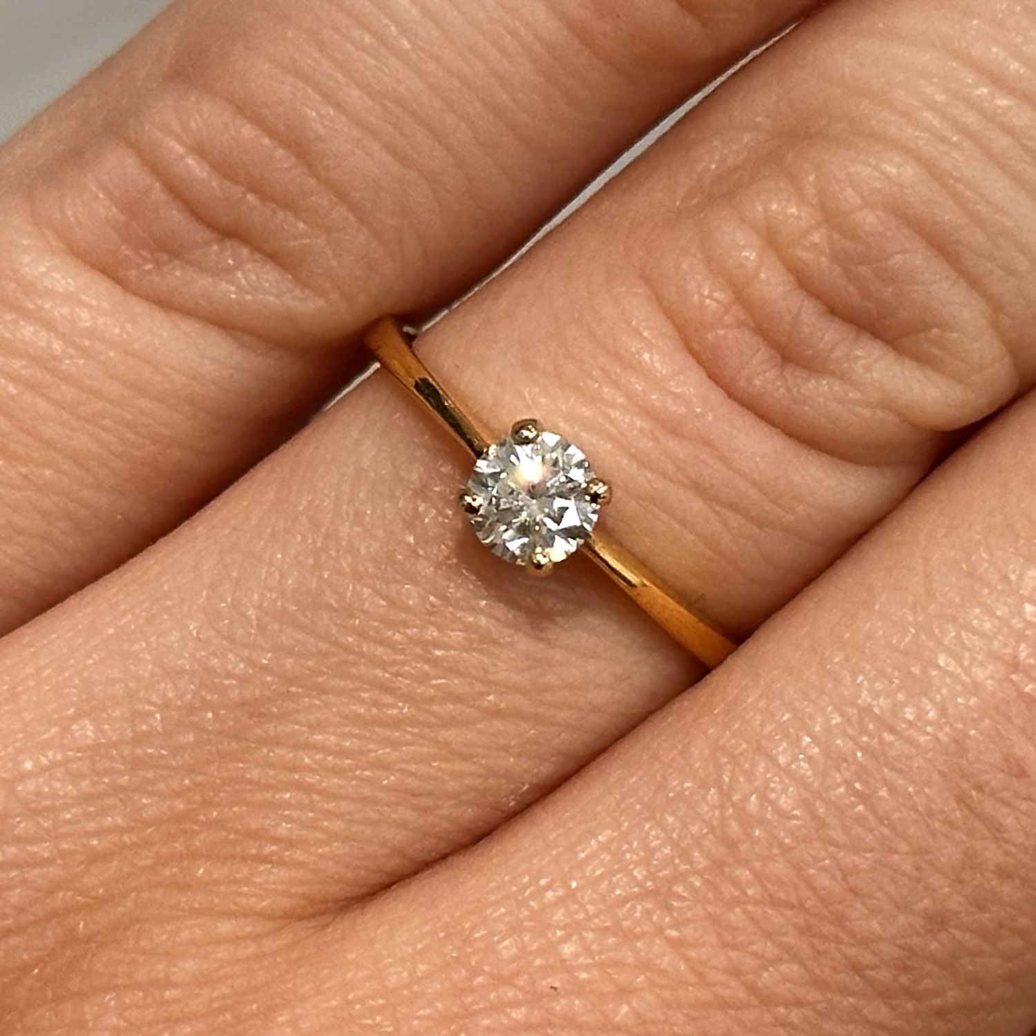 18ct Yellow Gold Diamond Solitaire Ring 0.25ct