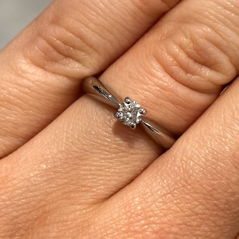 Pre-Owned 18ct White Gold Diamond Solitaire Ring 0.25ct  I Si2